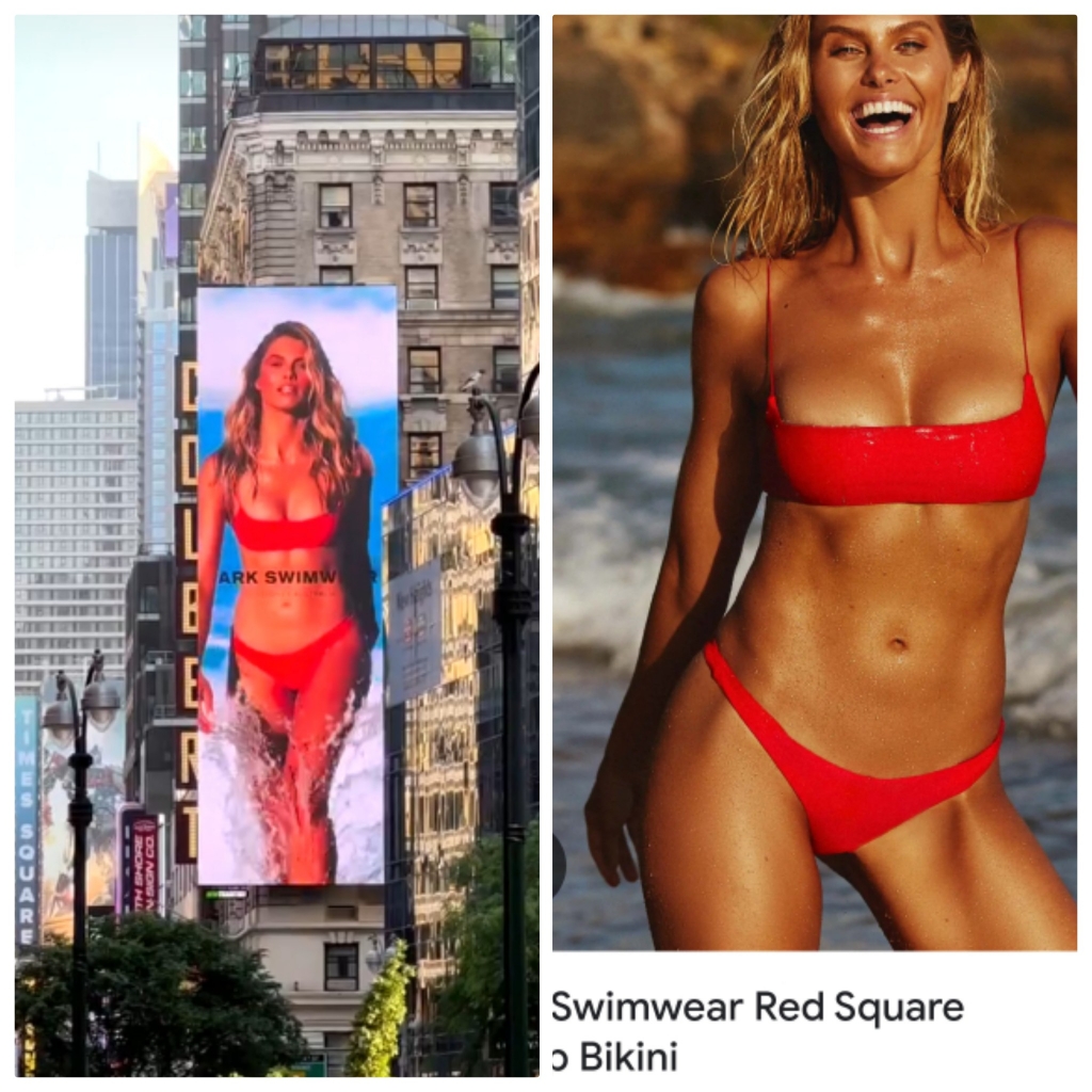 Ark Swimwear Celebrity Favorite Red Hot Times Square Most Wanted Bikini M Fits S